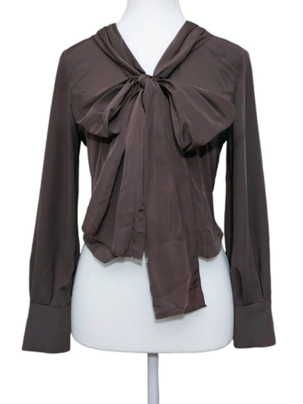 Snidel Brown Bowtie Gilet Blouse